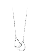 Double Heart Interlocking Titanium Steel Necklace