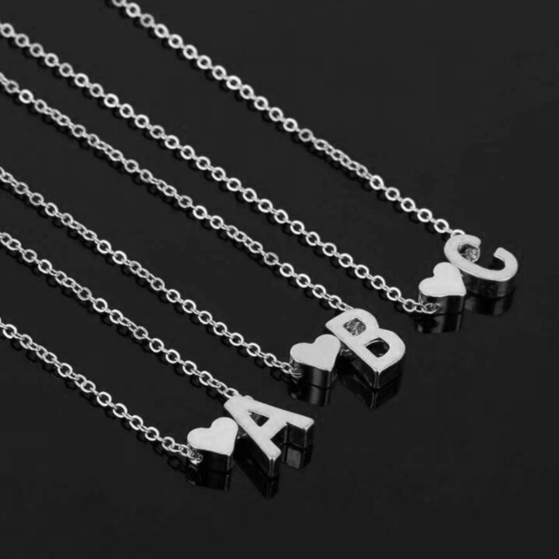 Double Layer Heart Letter Pendant Necklace