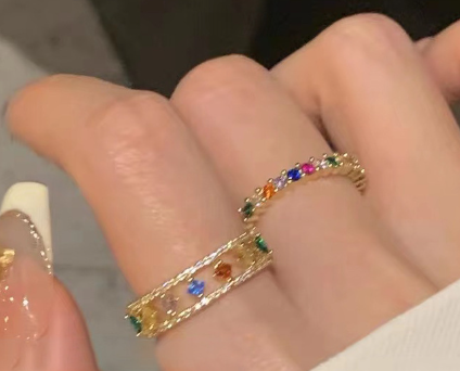 Small Luxurious Colored Gemstone Ring