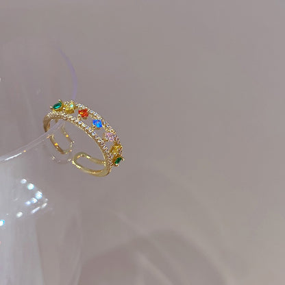 Small Luxurious Colored Gemstone Ring