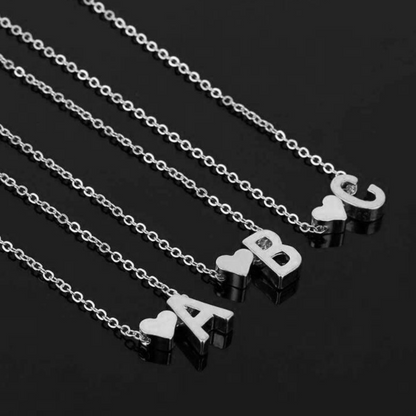 Double Layer Heart Letter Pendant Necklace