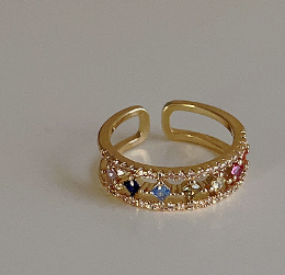 Small Luxurious Colored Gemstone Ring